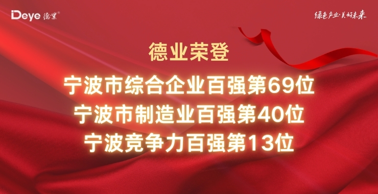 喜报 ！热烈祝贺德业股份荣登2024宁波市综合企业百强、制造业企业百强、竞争力企业百强榜单